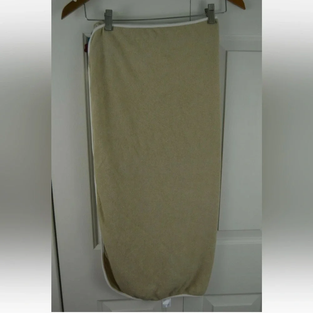 Jessica Simpson Hooded Baby Bath Towel Tan Cream Teddy Bear Burgundy Flowers